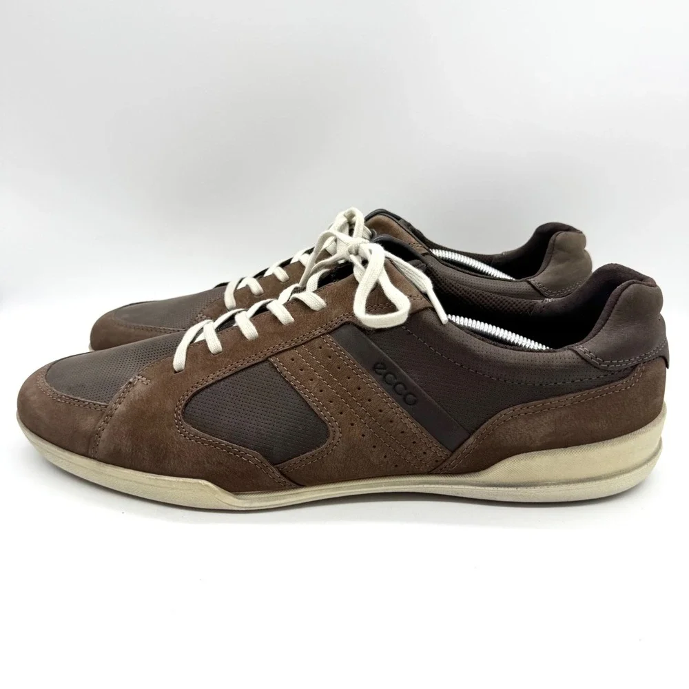 ECCO Enrico Retro Lace Up Oxford Shoe Brown Sz 47 Business Casual Comfort Office